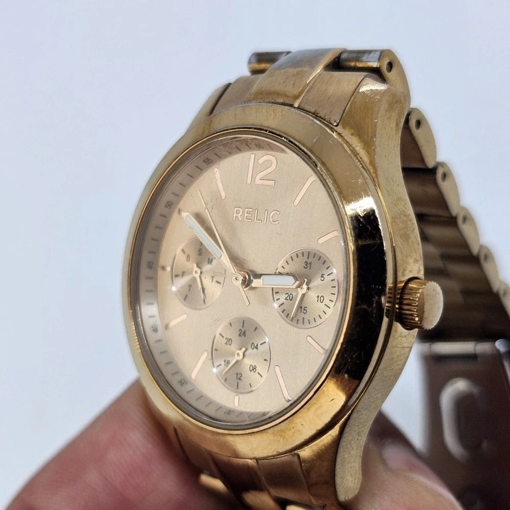 Relic Women's Watch 36MM Gold Dial Gold Bracelet 6